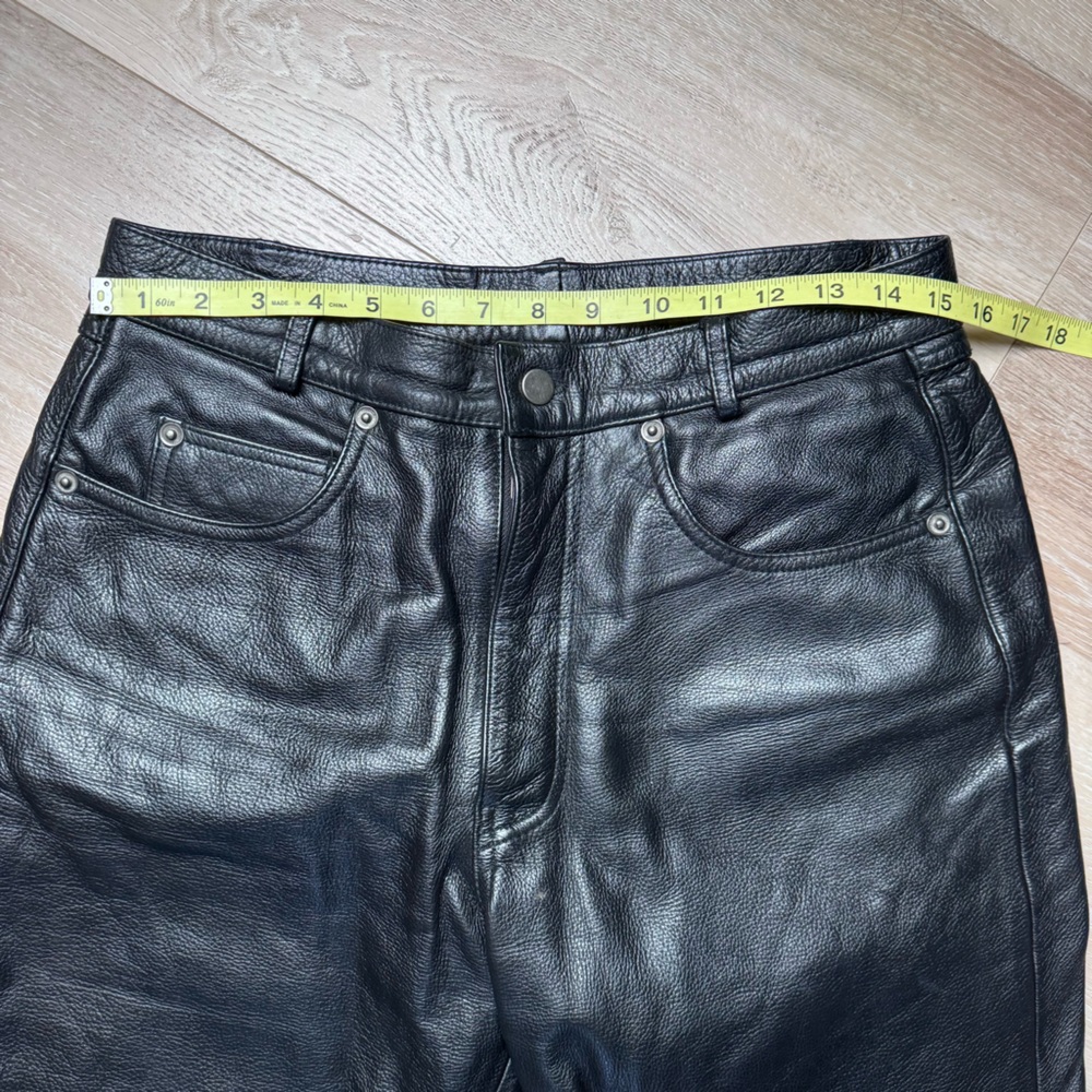 Men's Black Leather Pants 32x31 - Picture 3 of 7